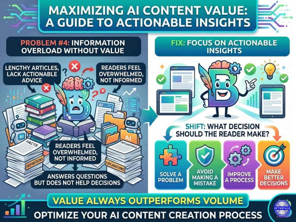 Insights to maximize content value with the AI content creation process This image shows how to improve brand voice with AI content creation process