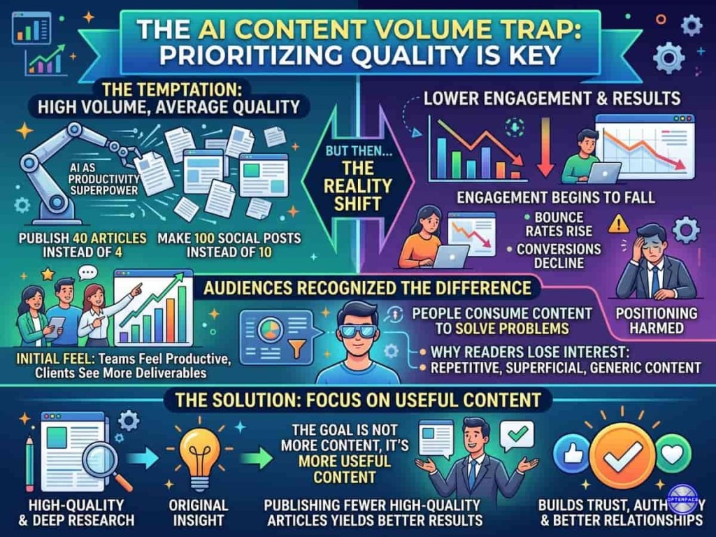 Volume trap of the AI content creation process This image shows the volume trap in the AI content creation process