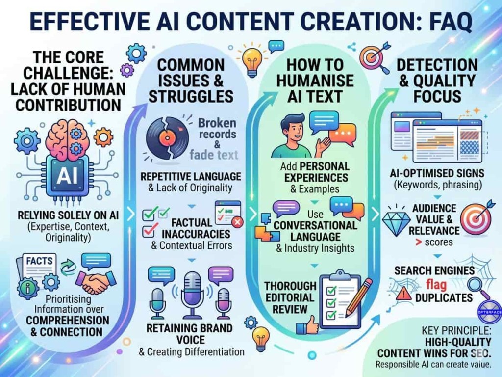 Effective AI content creation process This image shows the effective AI content creation process for increasing engagement