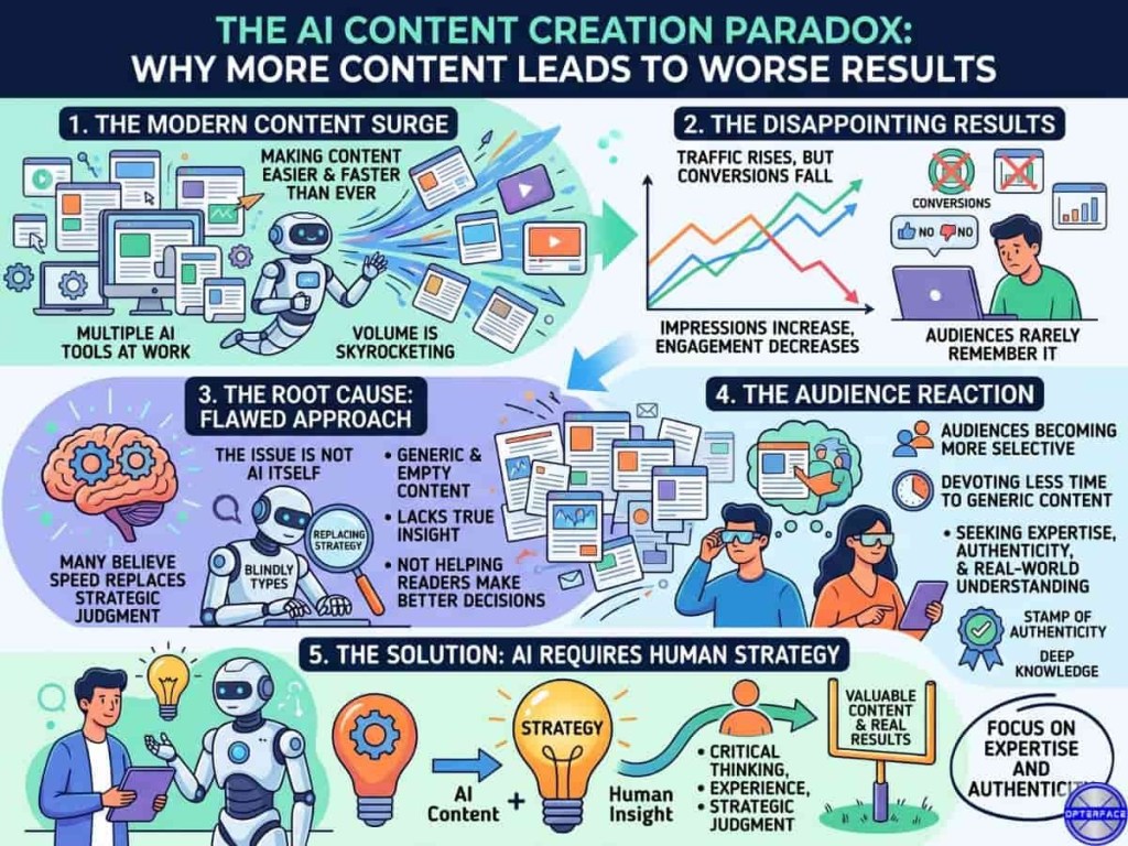 Paradox in the AI content creation process This image shows the paradox in the AI content creation process