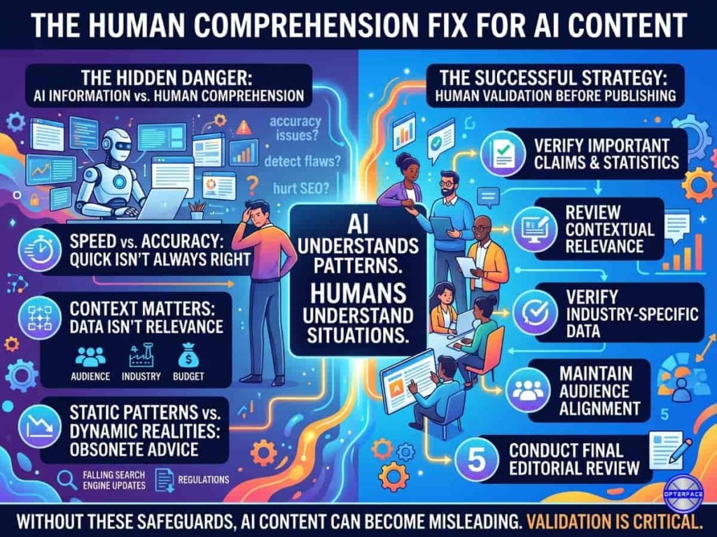 Human input to fix AI content creation process This image shows the human input to fix the AI content creation process