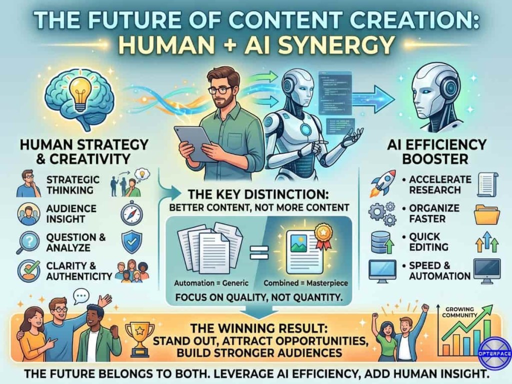 The future of AI content creation process This image shows the future of AI content creation process to make high-quality content