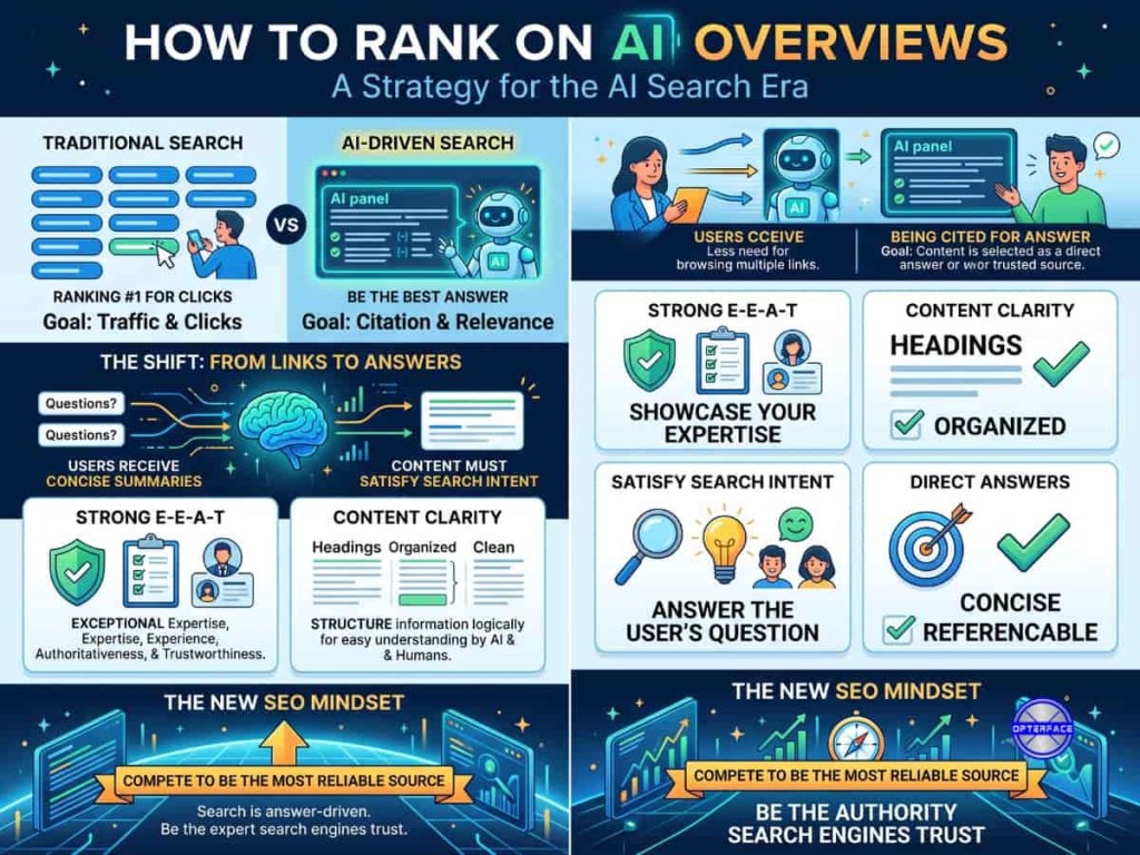 How to improve my ranking in AI overview articles This image shows how to rank in ai overviews